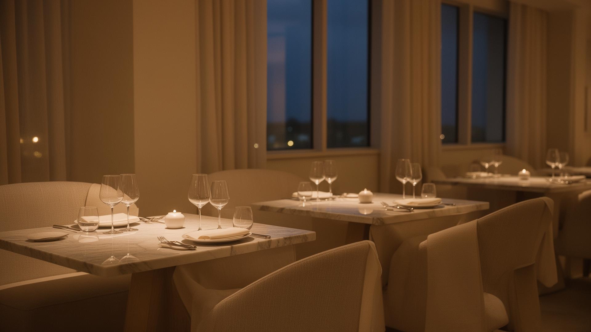 Refined evening hospitality interior